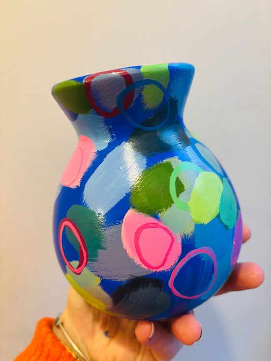 Blue Abstract Bulb Vase
