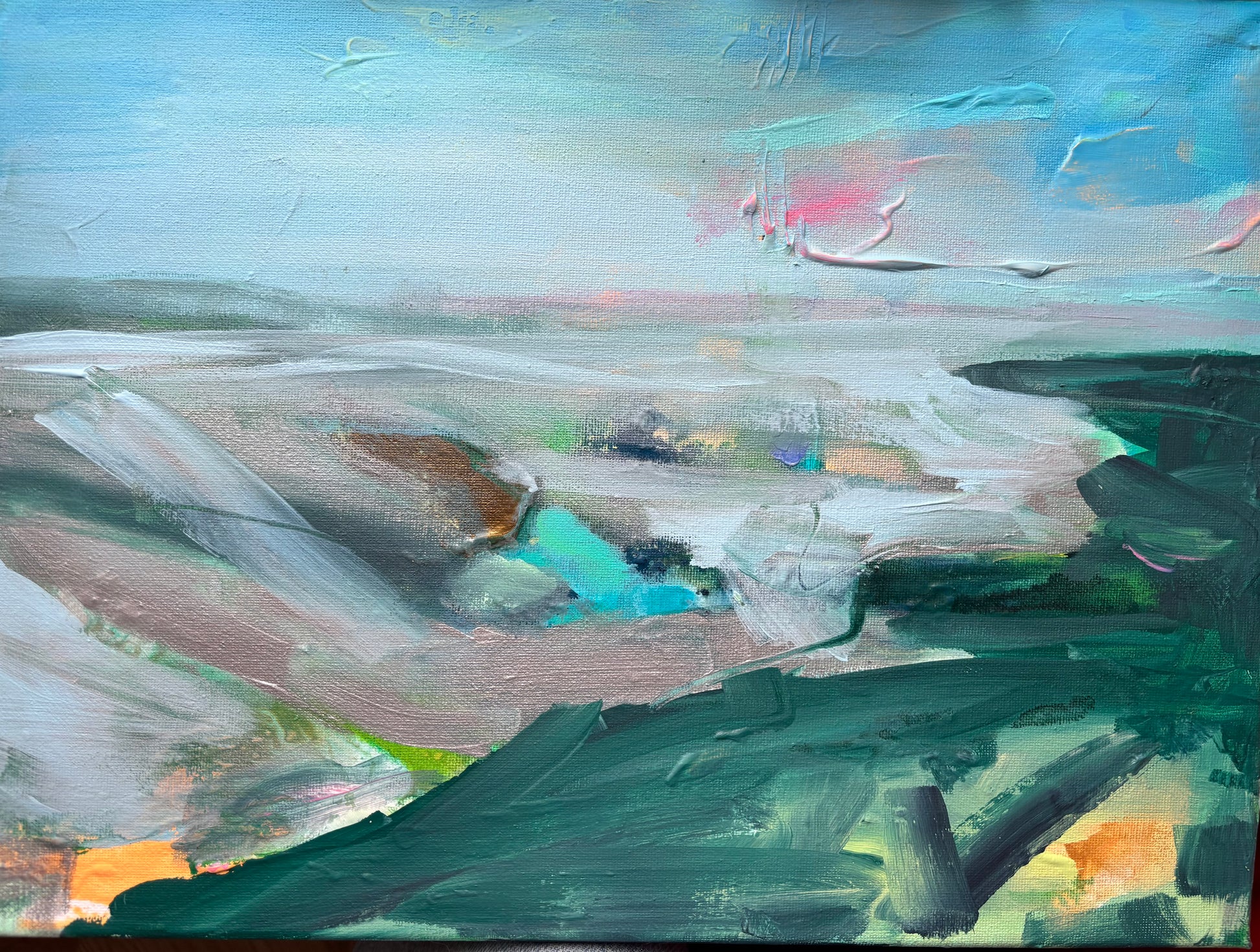 This is a study of St Audries Bay in October after a rainstorm.