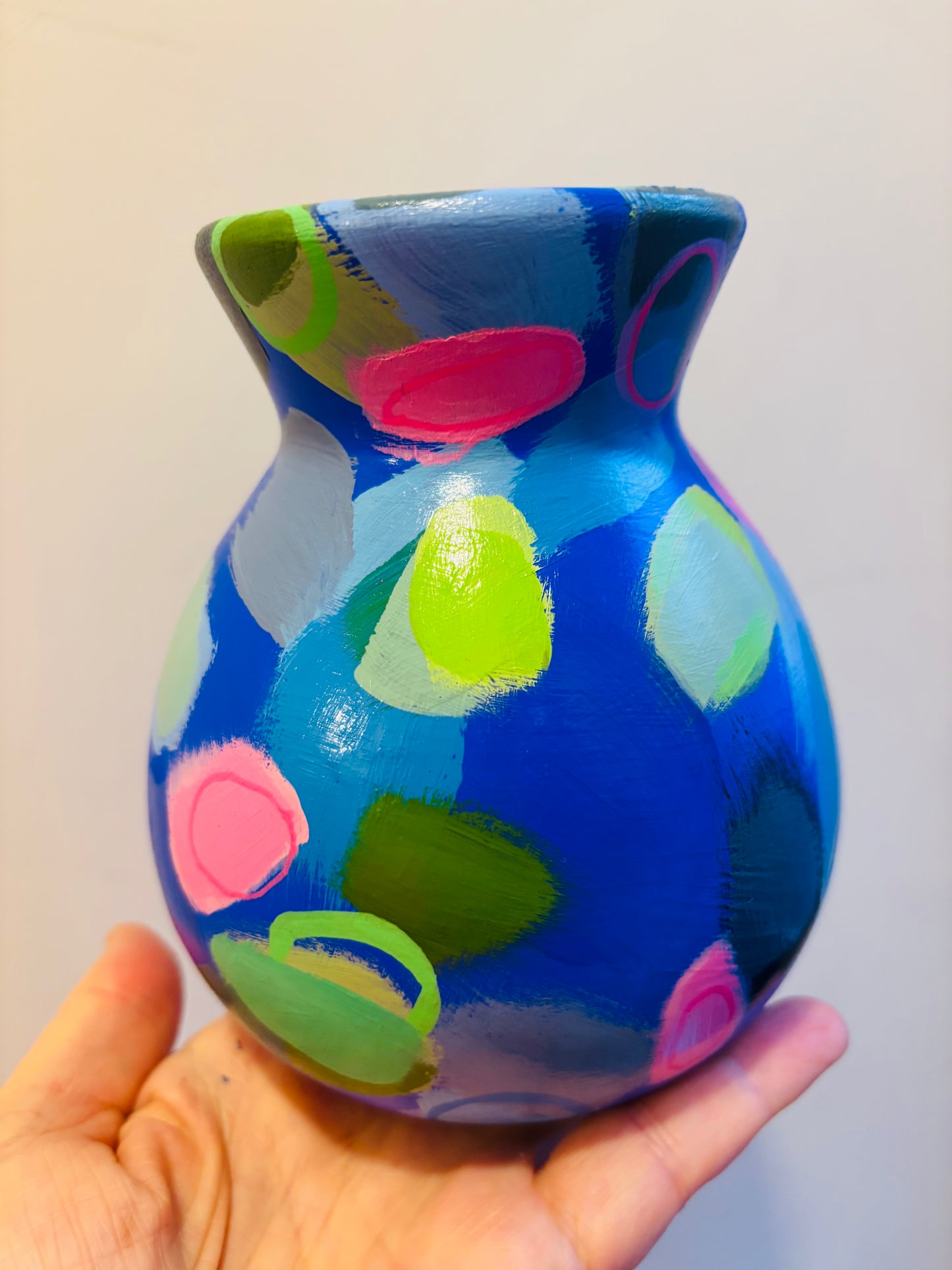 Blue Abstract Bulb Vase